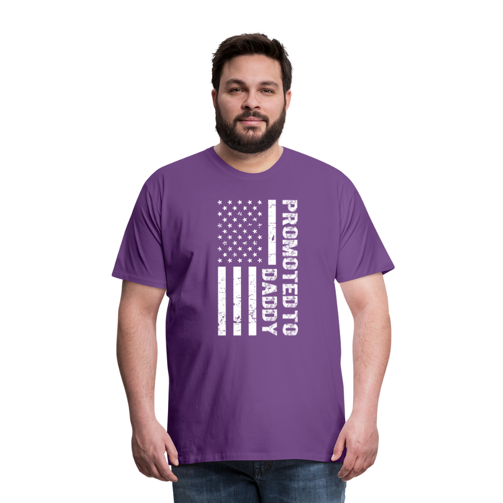 Promoted to Daddy American Flag Men's Premium T-Shirt - purple