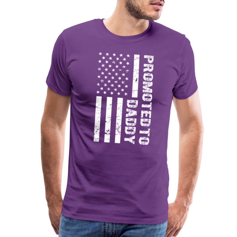 Promoted to Daddy American Flag Men's Premium T-Shirt - purple