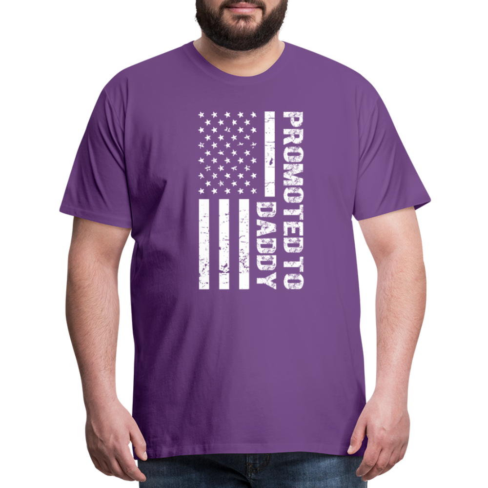 Promoted to Daddy American Flag Men's Premium T-Shirt - purple