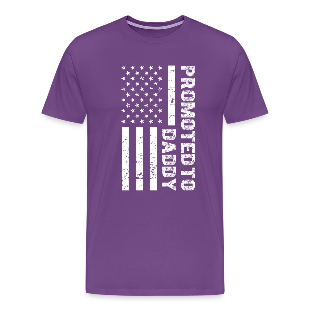 Promoted to Daddy American Flag Men's Premium T-Shirt - purple