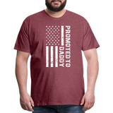 Promoted to Daddy American Flag Men's Premium T-Shirt - heather burgundy