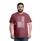 Promoted to Daddy American Flag Men's Premium T-Shirt - heather burgundy