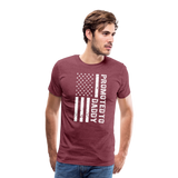 Promoted to Daddy American Flag Men's Premium T-Shirt - heather burgundy