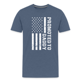 Promoted to Daddy American Flag Men's Premium T-Shirt - heather blue