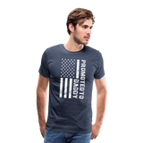 Promoted to Daddy American Flag Men's Premium T-Shirt - heather blue