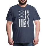 Promoted to Daddy American Flag Men's Premium T-Shirt - heather blue