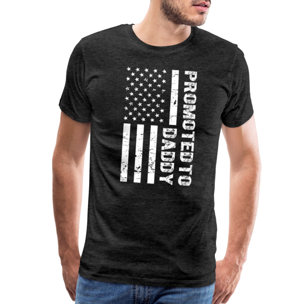 Promoted to Daddy American Flag Men's Premium T-Shirt - charcoal grey