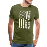 Promoted to Daddy American Flag Men's Premium T-Shirt - olive green