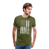 Promoted to Daddy American Flag Men's Premium T-Shirt - olive green