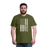Promoted to Daddy American Flag Men's Premium T-Shirt - olive green