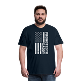 Promoted to Daddy American Flag Men's Premium T-Shirt - deep navy