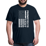 Promoted to Daddy American Flag Men's Premium T-Shirt - deep navy