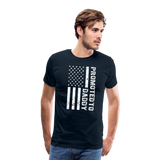 Promoted to Daddy American Flag Men's Premium T-Shirt - deep navy