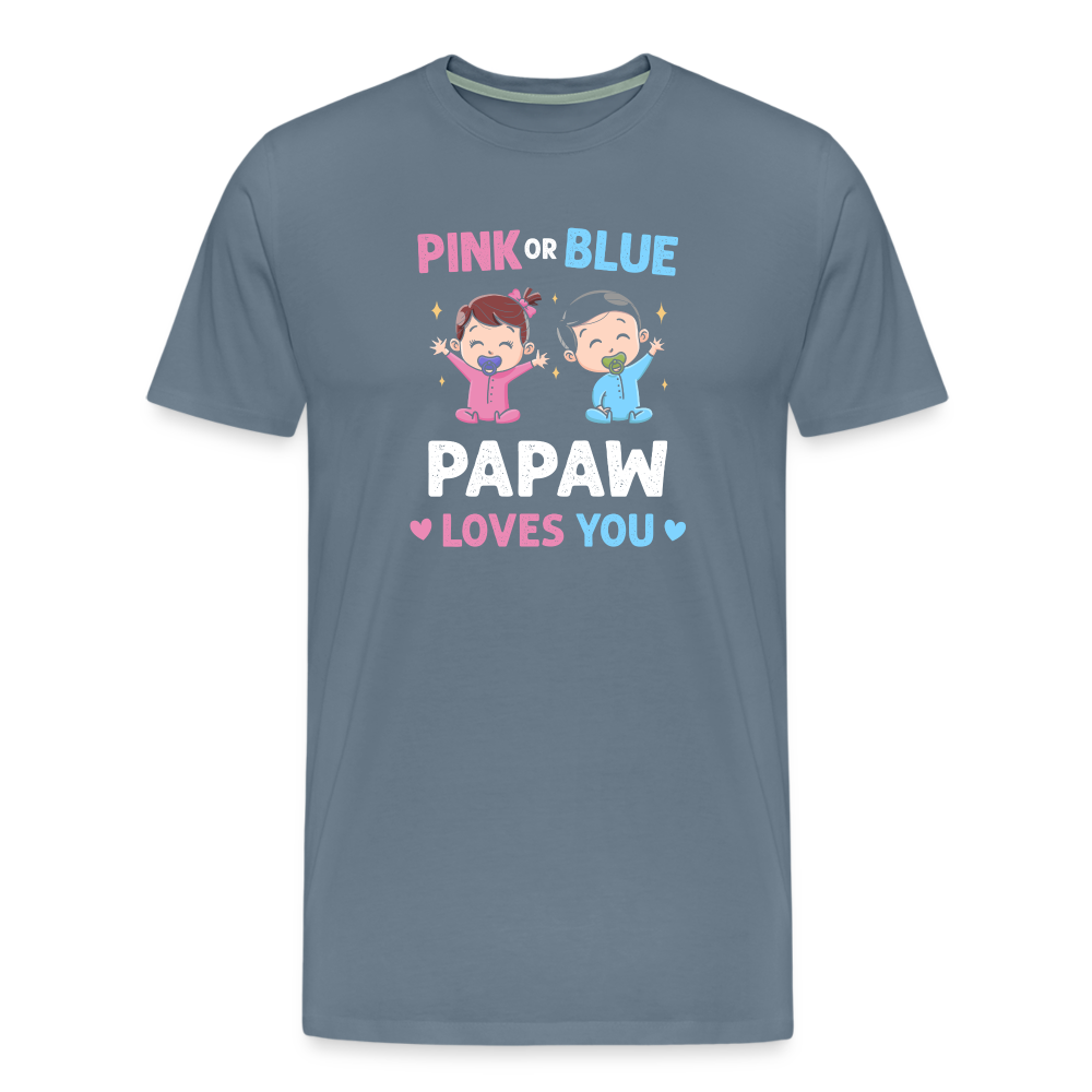 Pink or Blue Papaw Loves You Men's Premium T-Shirt - steel blue