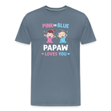 Pink or Blue Papaw Loves You Men's Premium T-Shirt - steel blue