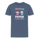 Pink or Blue Papaw Loves You Men's Premium T-Shirt - heather blue