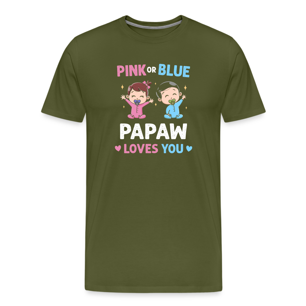 Pink or Blue Papaw Loves You Men's Premium T-Shirt - olive green
