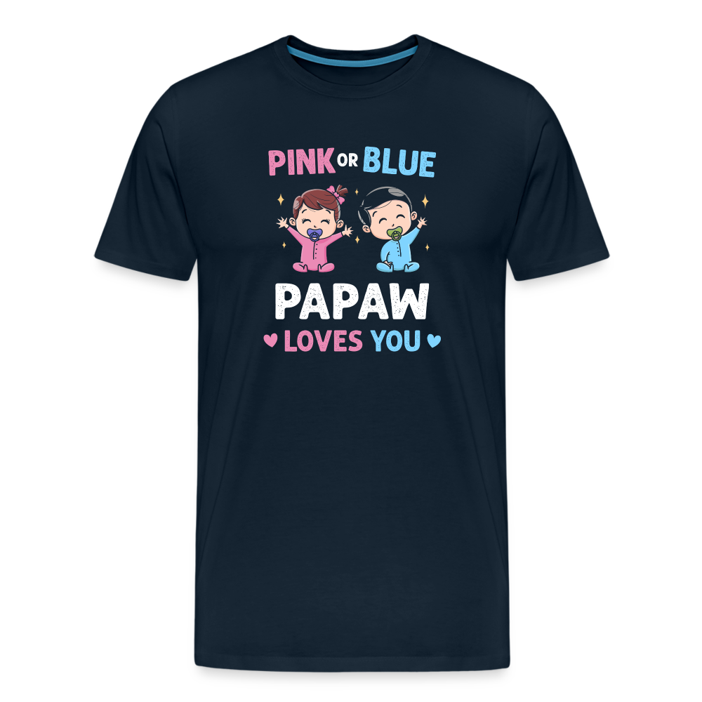 Pink or Blue Papaw Loves You Men's Premium T-Shirt - deep navy