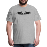 Peeking Grey Alien Men's Premium T-Shirt - heather gray