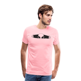 Peeking Grey Alien Men's Premium T-Shirt - pink