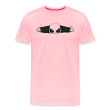 Peeking Grey Alien Men's Premium T-Shirt - pink