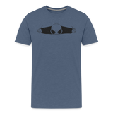 Peeking Grey Alien Men's Premium T-Shirt - heather blue