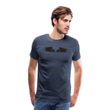 Peeking Grey Alien Men's Premium T-Shirt - heather blue