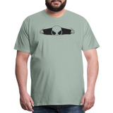 Peeking Grey Alien Men's Premium T-Shirt - steel green