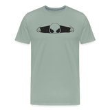 Peeking Grey Alien Men's Premium T-Shirt - steel green