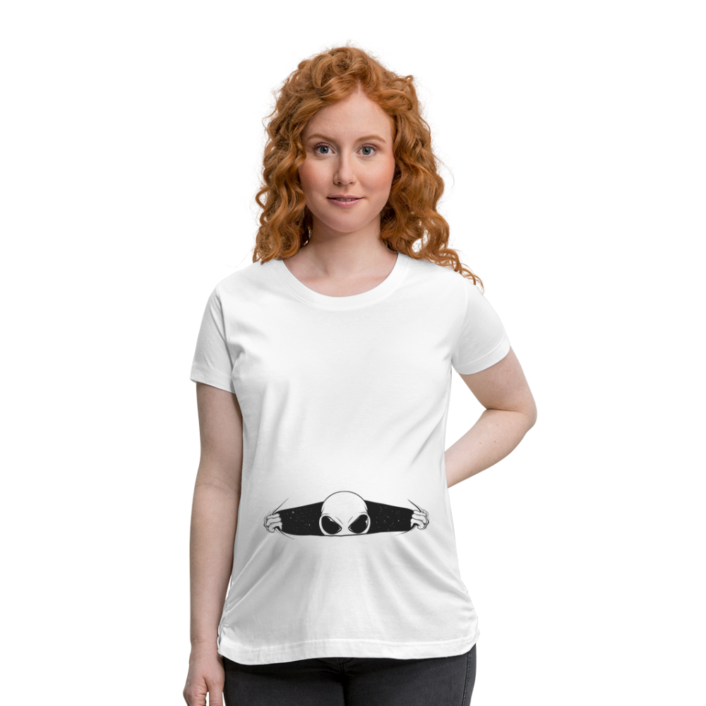 Alien Bursting Out of Stomach Women’s Maternity T-Shirt - white