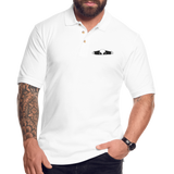 Peeking Alien Men's Pique Polo Shirt - white
