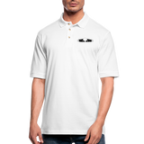 Peeking Alien Men's Pique Polo Shirt - white