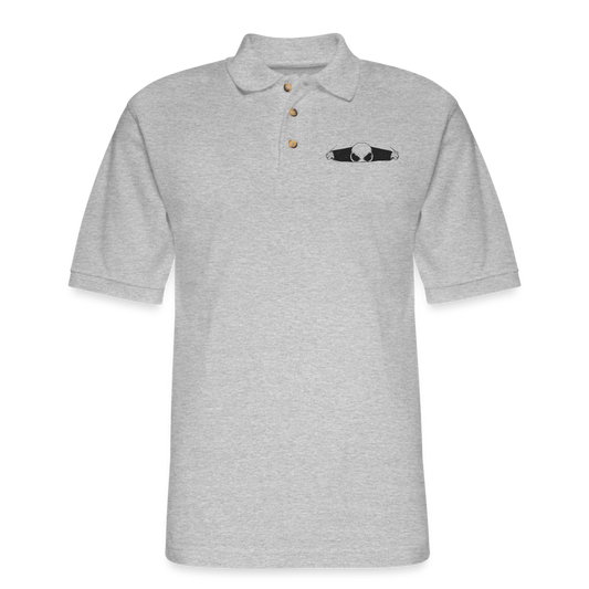 Peeking Alien Men's Pique Polo Shirt - heather gray