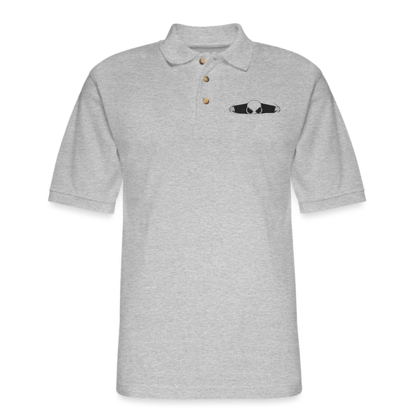 Peeking Alien Men's Pique Polo Shirt - heather gray