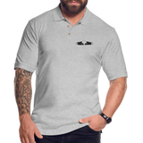 Peeking Alien Men's Pique Polo Shirt - heather gray