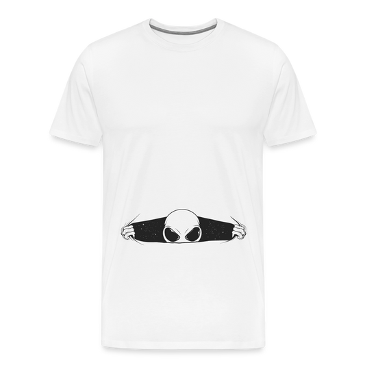 Alien Bursting Out of Stomach Men's Premium T-Shirt - white