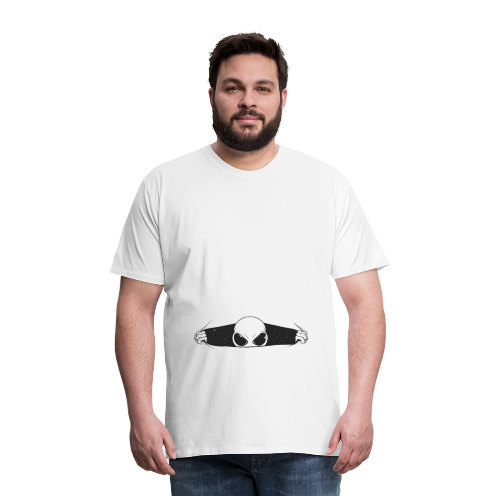 Alien Bursting Out of Stomach Men's Premium T-Shirt - white