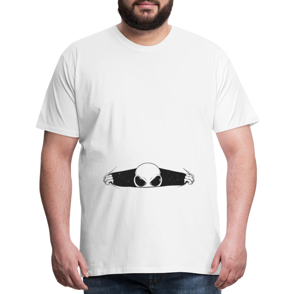 Alien Bursting Out of Stomach Men's Premium T-Shirt - white