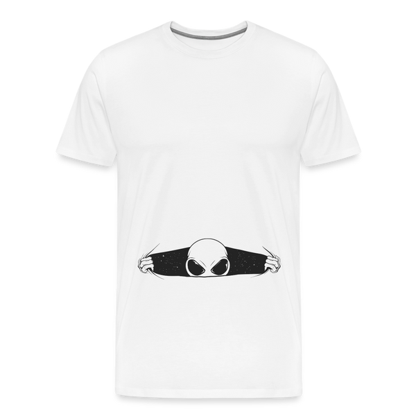 Alien Bursting Out of Stomach Men's Premium T-Shirt - white