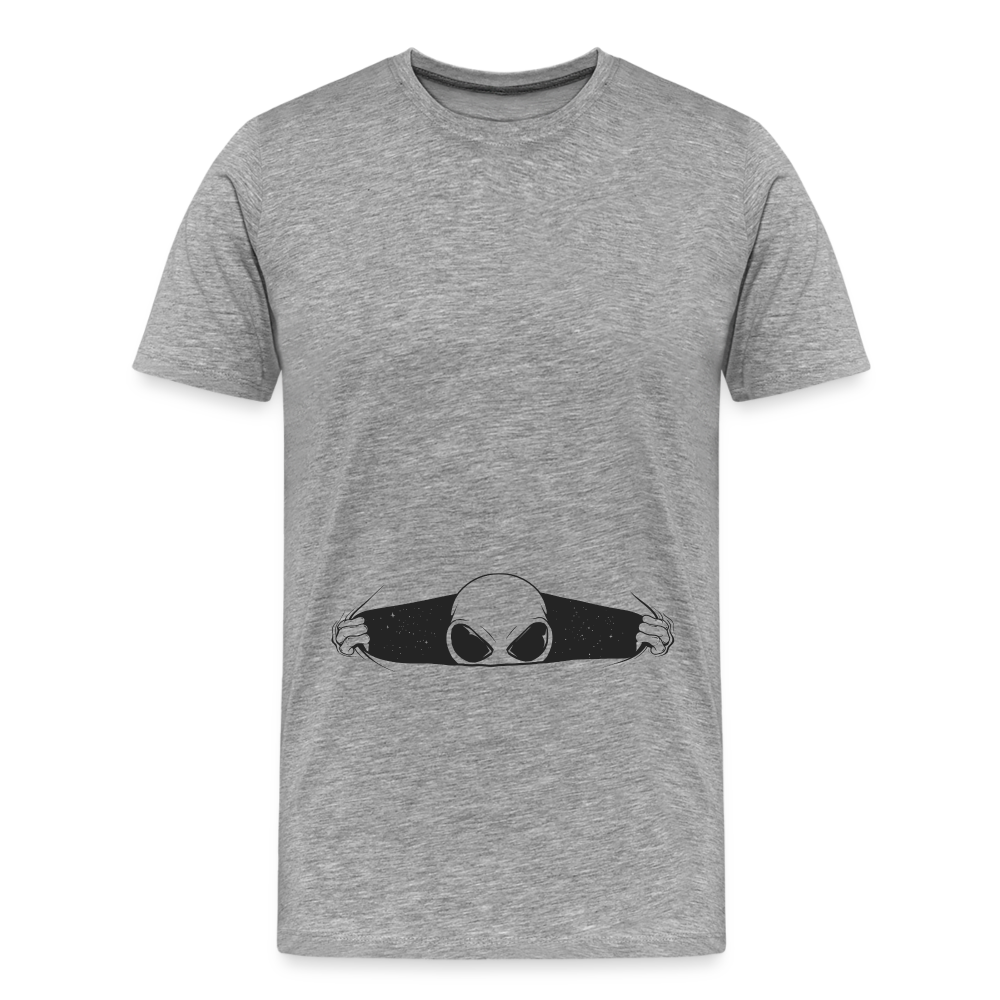 Alien Bursting Out of Stomach Men's Premium T-Shirt - heather gray