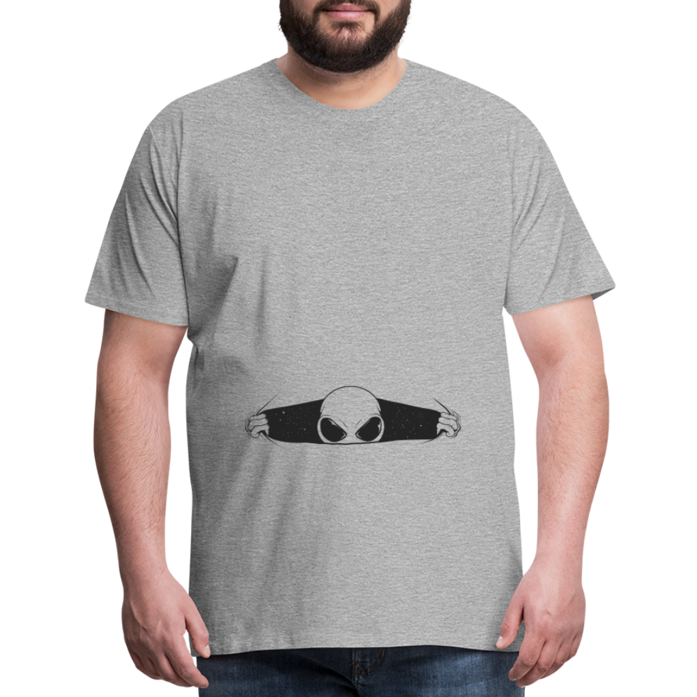Alien Bursting Out of Stomach Men's Premium T-Shirt - heather gray