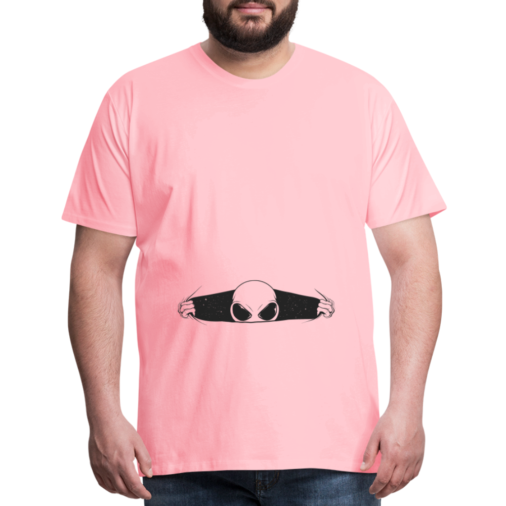 Alien Bursting Out of Stomach Men's Premium T-Shirt - pink
