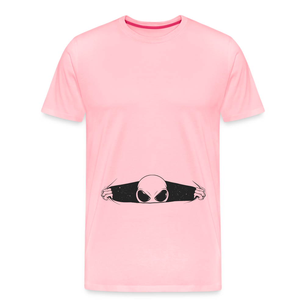 Alien Bursting Out of Stomach Men's Premium T-Shirt - pink