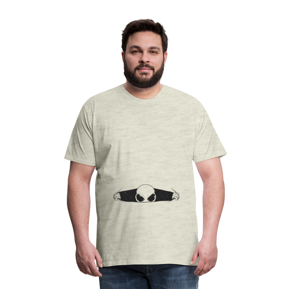Alien Bursting Out of Stomach Men's Premium T-Shirt - heather oatmeal
