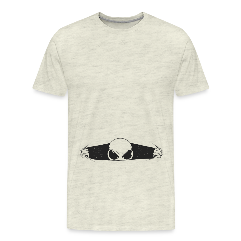 Alien Bursting Out of Stomach Men's Premium T-Shirt - heather oatmeal