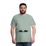 Alien Bursting Out of Stomach Men's Premium T-Shirt - steel green