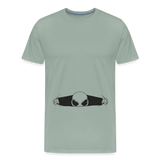 Alien Bursting Out of Stomach Men's Premium T-Shirt - steel green