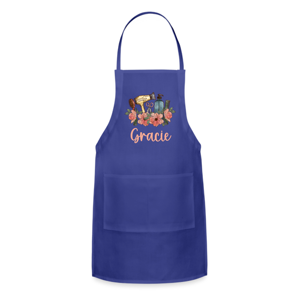 Gracie Hair Stylist Adjustable Apron - royal blue