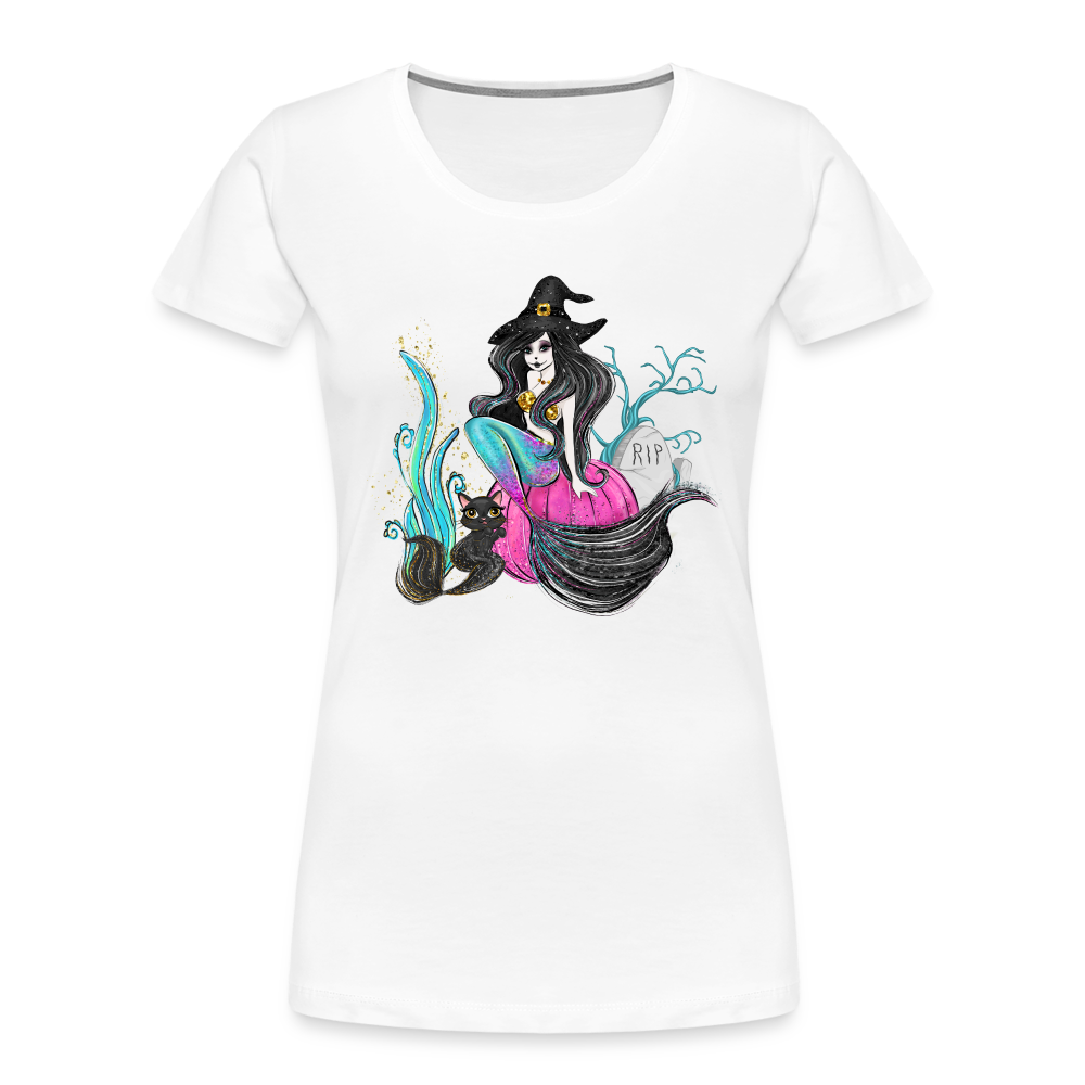 Mermaid Witch Women’s Premium Organic T-Shirt - white