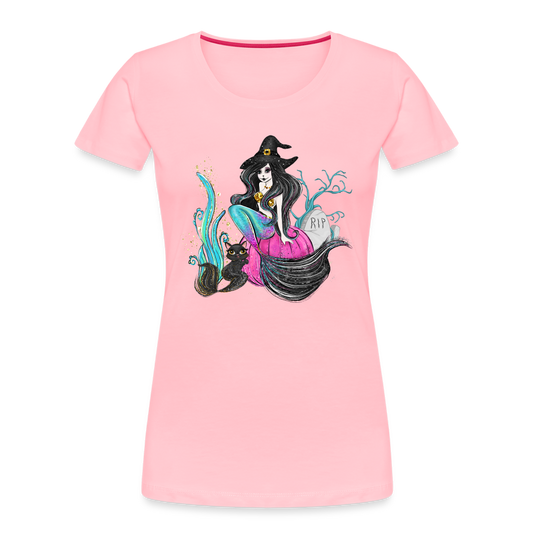 Mermaid Witch Women’s Premium Organic T-Shirt - pink